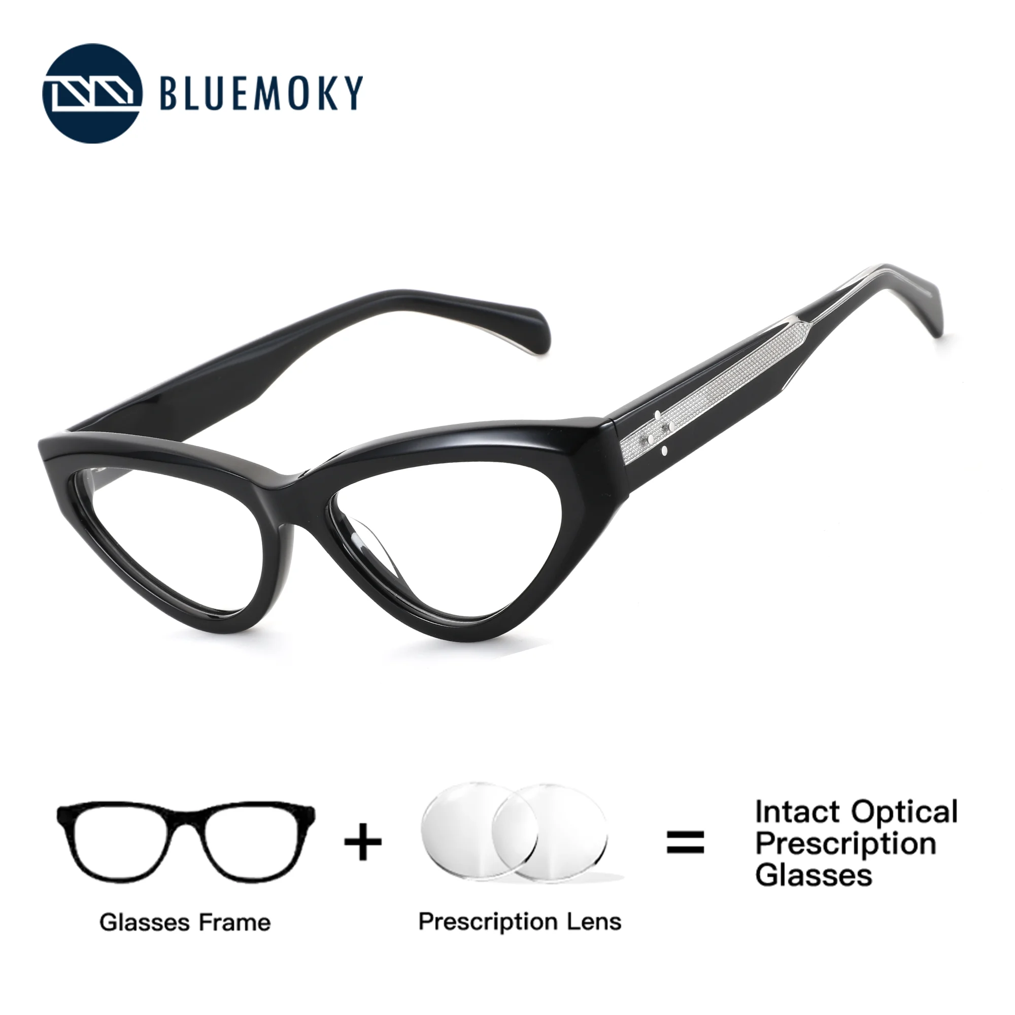 

BLUEMOKY (S) Acetate Butterfly Custom Prescription Glasses Optical Graduated Lenses Woman with Recipe Multifocal Anti Blue Light