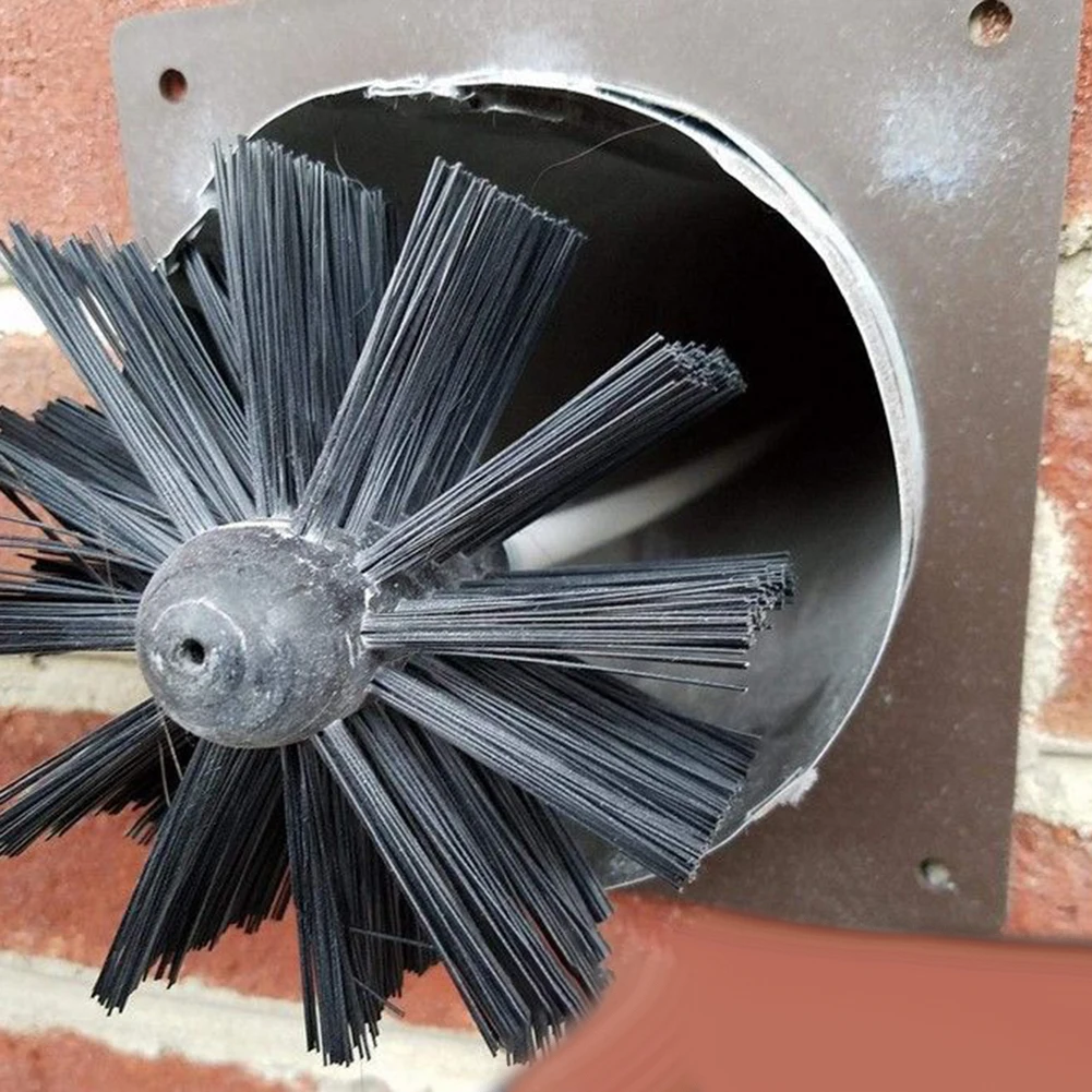 Nylon Chimney Brush Dryer Bristle Head Lint Nylon Reliable Remover Vent Chimney M8 Thread Dryer Vent Cleaning Brush