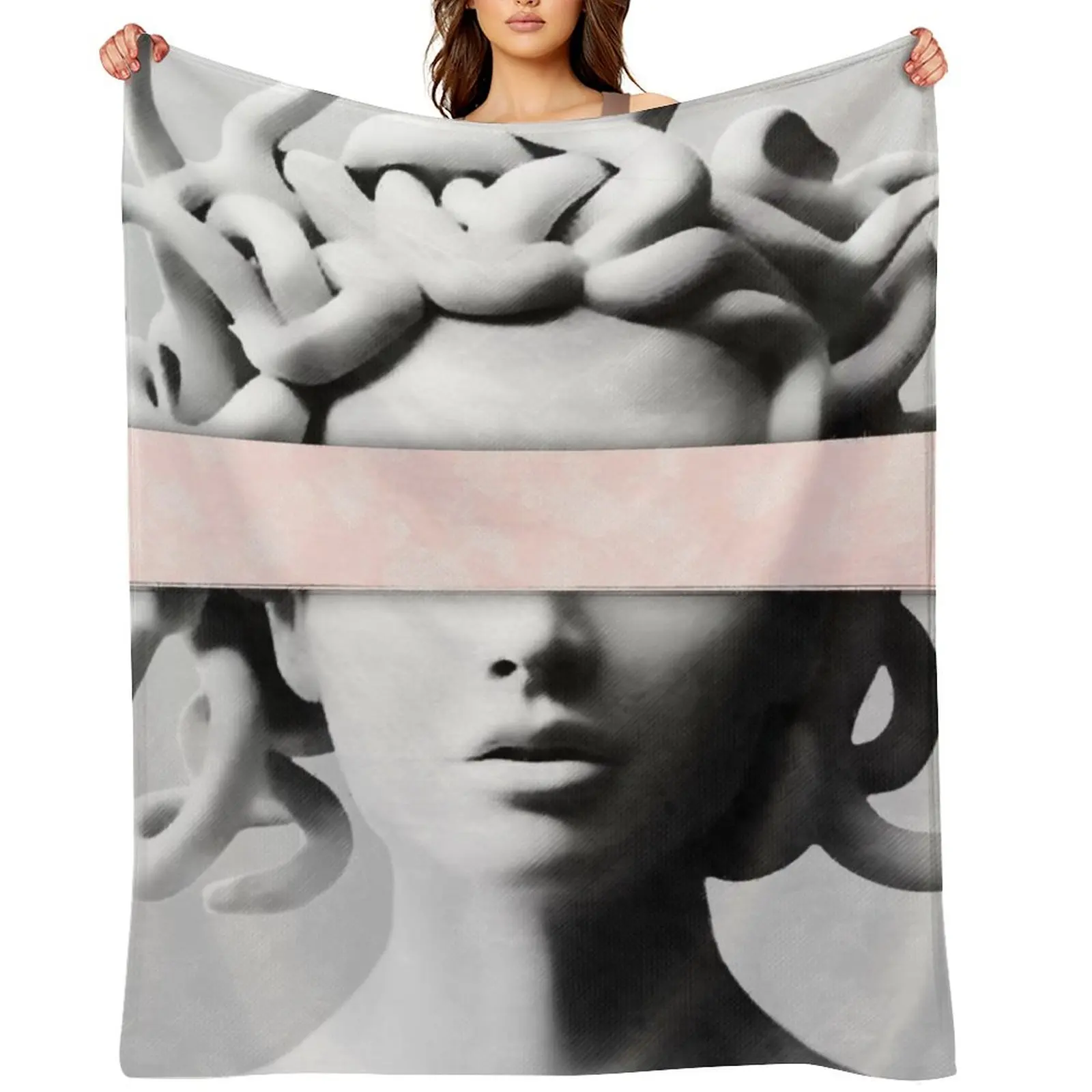 

Medusa portrait Throw Blanket Soft Beds Summer Plush Travel Blankets