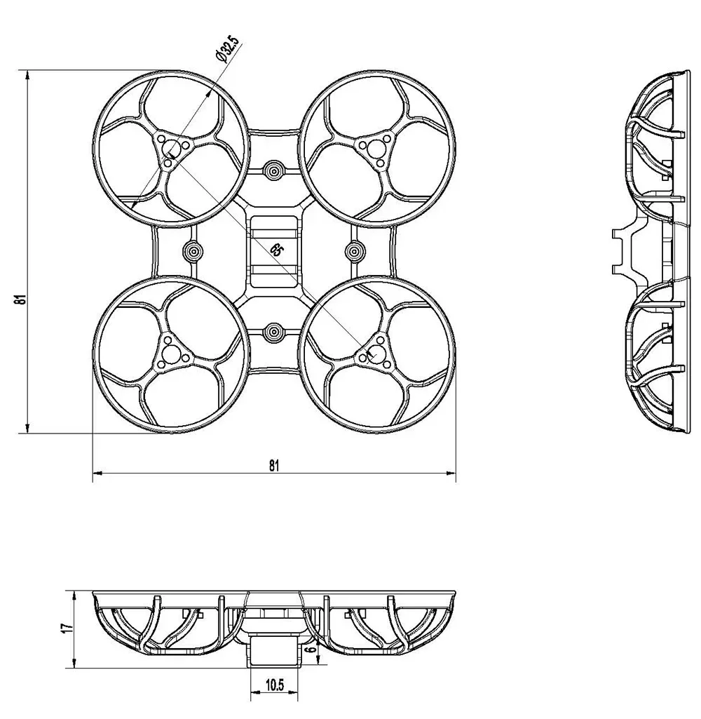 HappyModel Mobula6 2024 / Mobula6 ECO 2024 sostituzione 65mm Brushless Tiny Whoop Frame