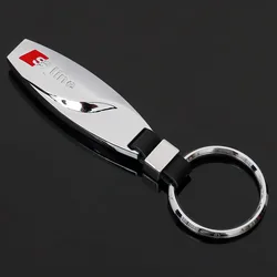 Zinc Alloy S Line Badge Keychain Car Emblem Keyring Key Holder For Audi A7 A3 A4 A6 A5 Q5 A1 Q7 Q3 Q4 TT SQ5 RSQ3 RSQ8 S3 S4 RS5