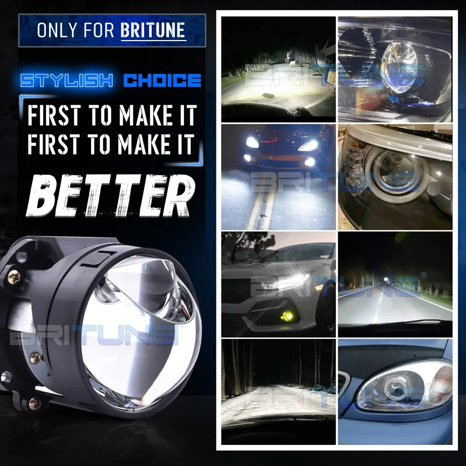High-Brightness Bi-LED Projector 2.5 Inch Angel Eyes Hyperboloid Lens Headlight Lamp Spotlight H4 H7 9005 9006 Car Accessories
