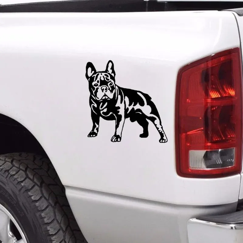 BULLDOG DOG  Lovely Vinyl Car Sticker Decals Black/Silver 12.6CM*12.7CM