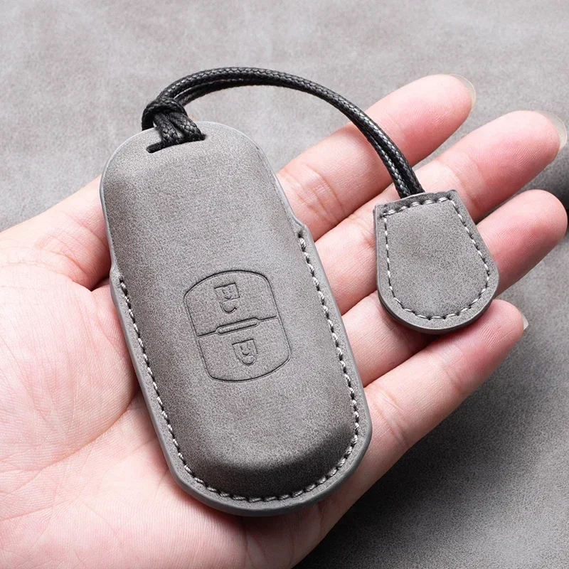 

Leather Car Key Case Cover For Mazda 2 3 6 Atenza Axela Demio CX-5 CX5 CX-3 CX7 CX-9 2015 2016 2017 2018 2019 Holder Keychain