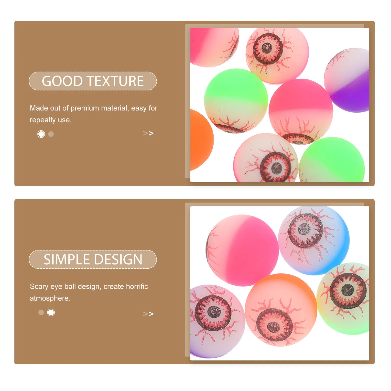 

10pcs 32Mm Halloween Bouncy Eye Balls Scary Fun Party Supplies Halloween Carnival Prizes Costume