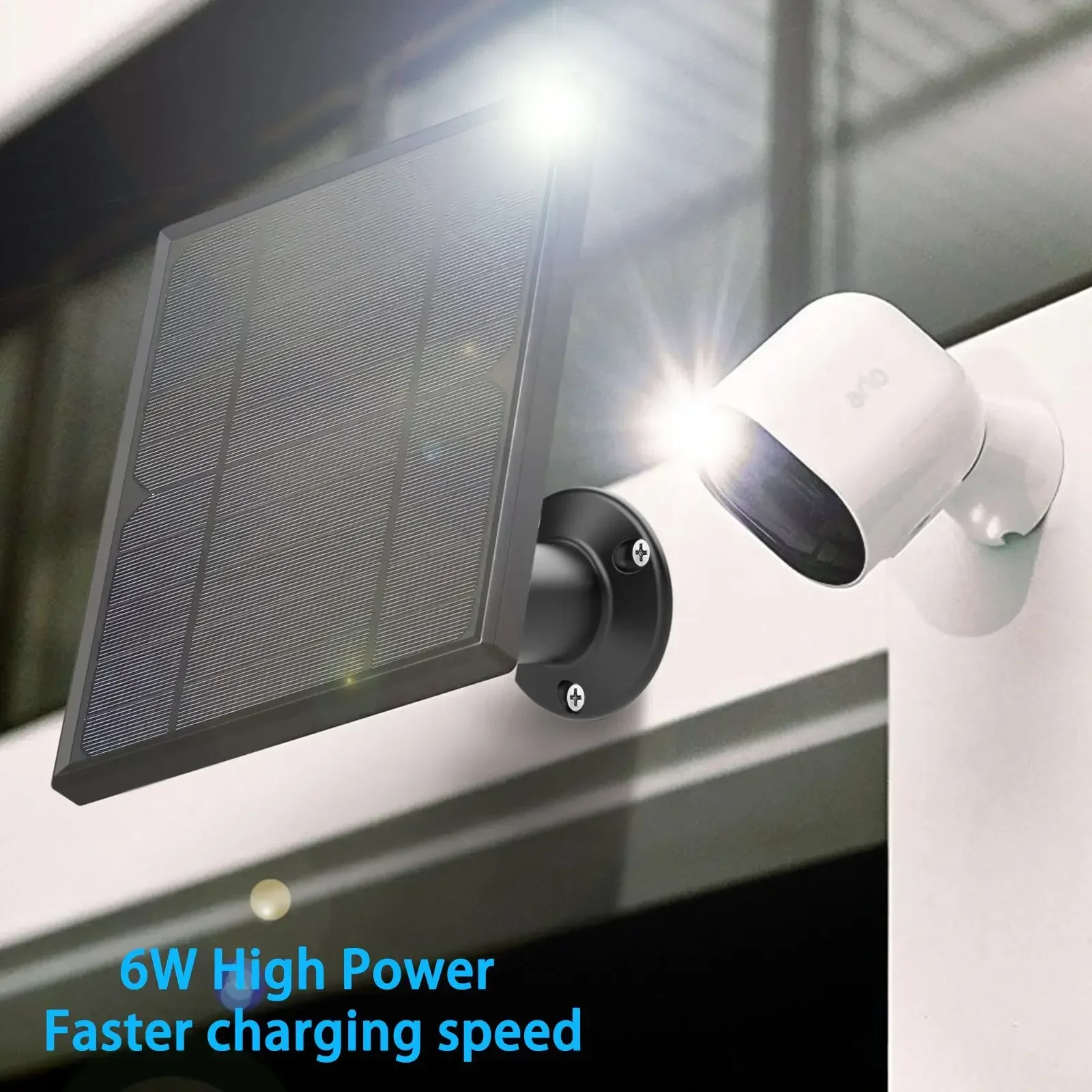 6W Solar Panel for Arlo Ultra/ Ultra 2 /Pro 3/Pro 4/GO 2/PRO 5S , Aluminum wall mount 13ft Power Cable