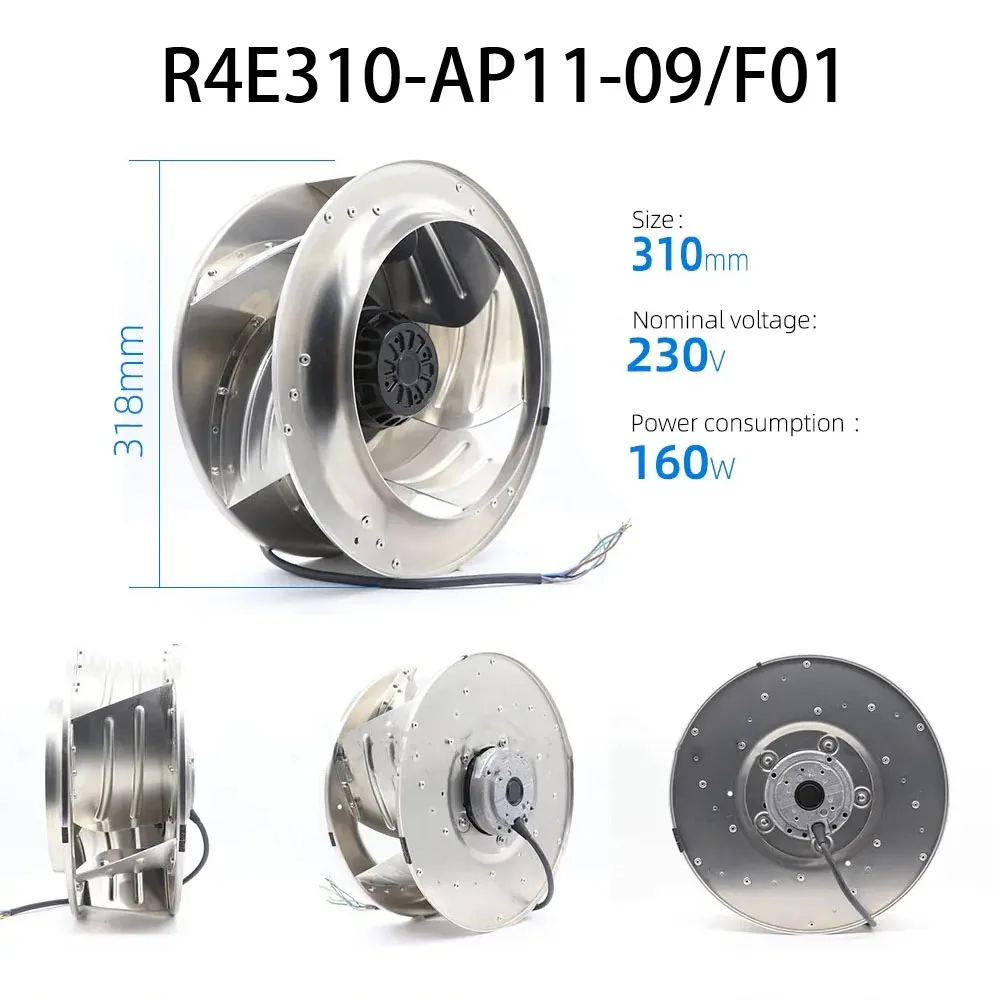 high air volume Centrifugal Cooling fan 310mm R4E310-AP11-09/F01 FFU/AHU air purification