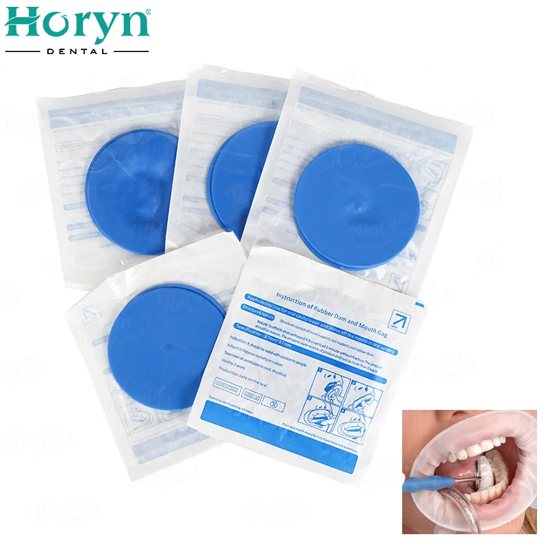 10Pcs Dental Rubber Sterile Mouth Opener White/Blue Oral Cheek Rubber Barrier Opener Dental Consumables