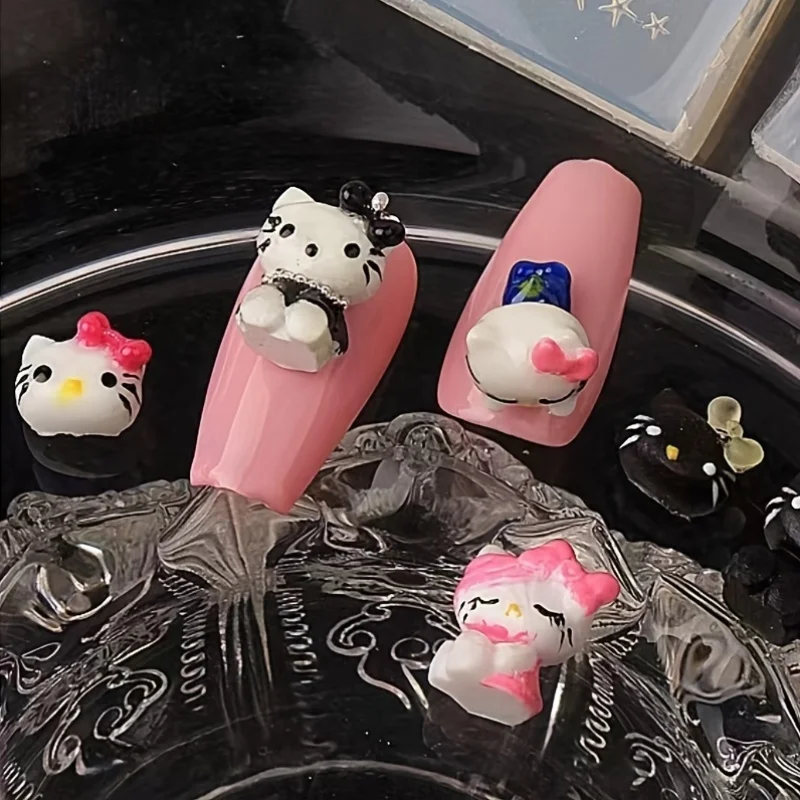 1 piece, nail art jewelry lucky fortune beckoning cat nail silicone three-dimensional cartoon mold