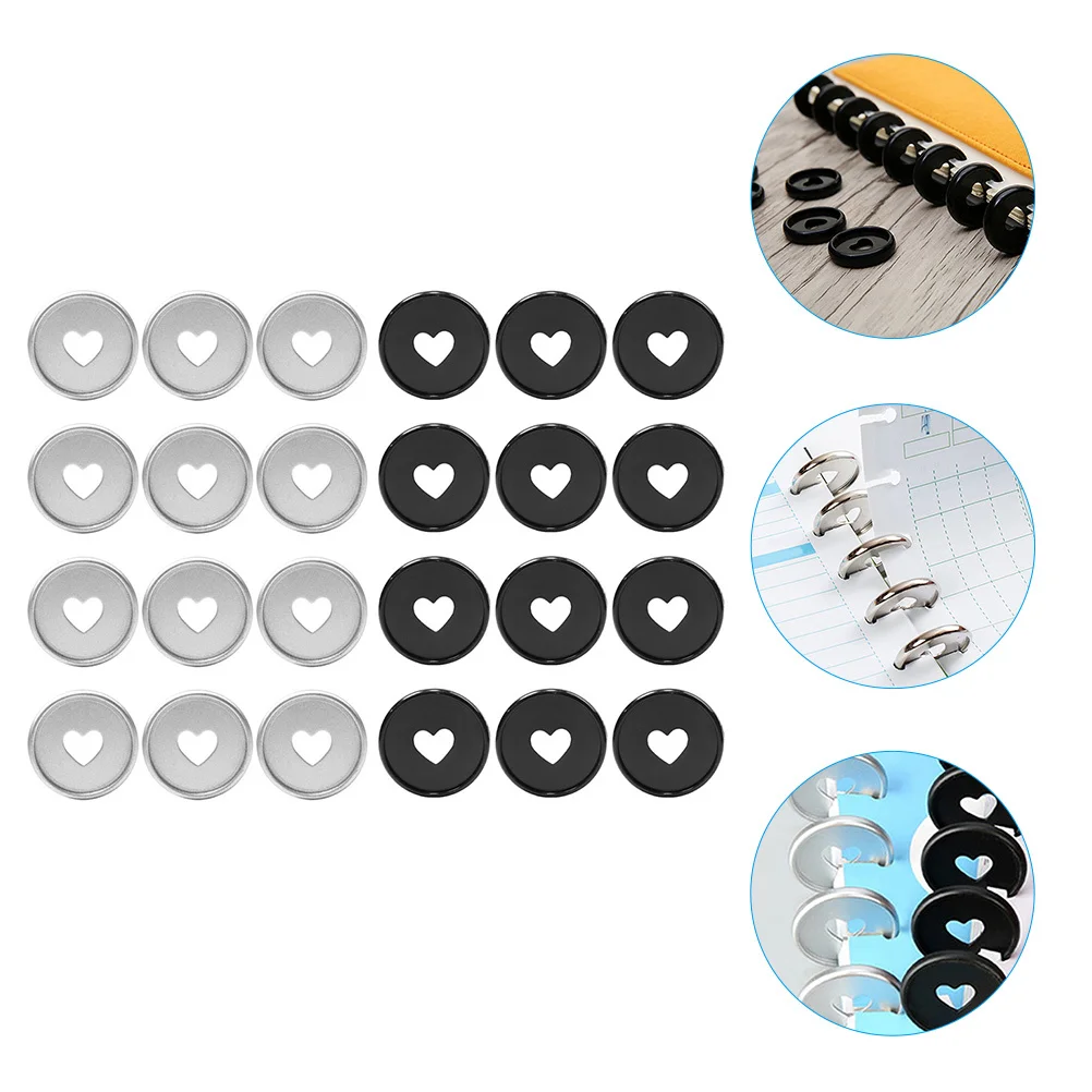 

24Pcs Notebook Heart Discs Well Polished Smooth Surface Convenient for Daily Painting Needs Discbound Discs Round Binder Disc