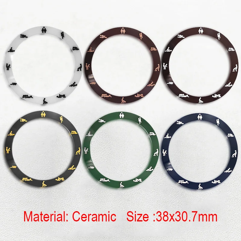 โมด 38*30.7 มม.ขอบเซรามิคส่วนหนึ่งแหวนสำหรับ SKX007 SKX009 SKX171 SRPD ซีมาสเตอร์ GMT นาฬิกา NH35 การเคลื่อนไหวนาฬิกาอะไหล่