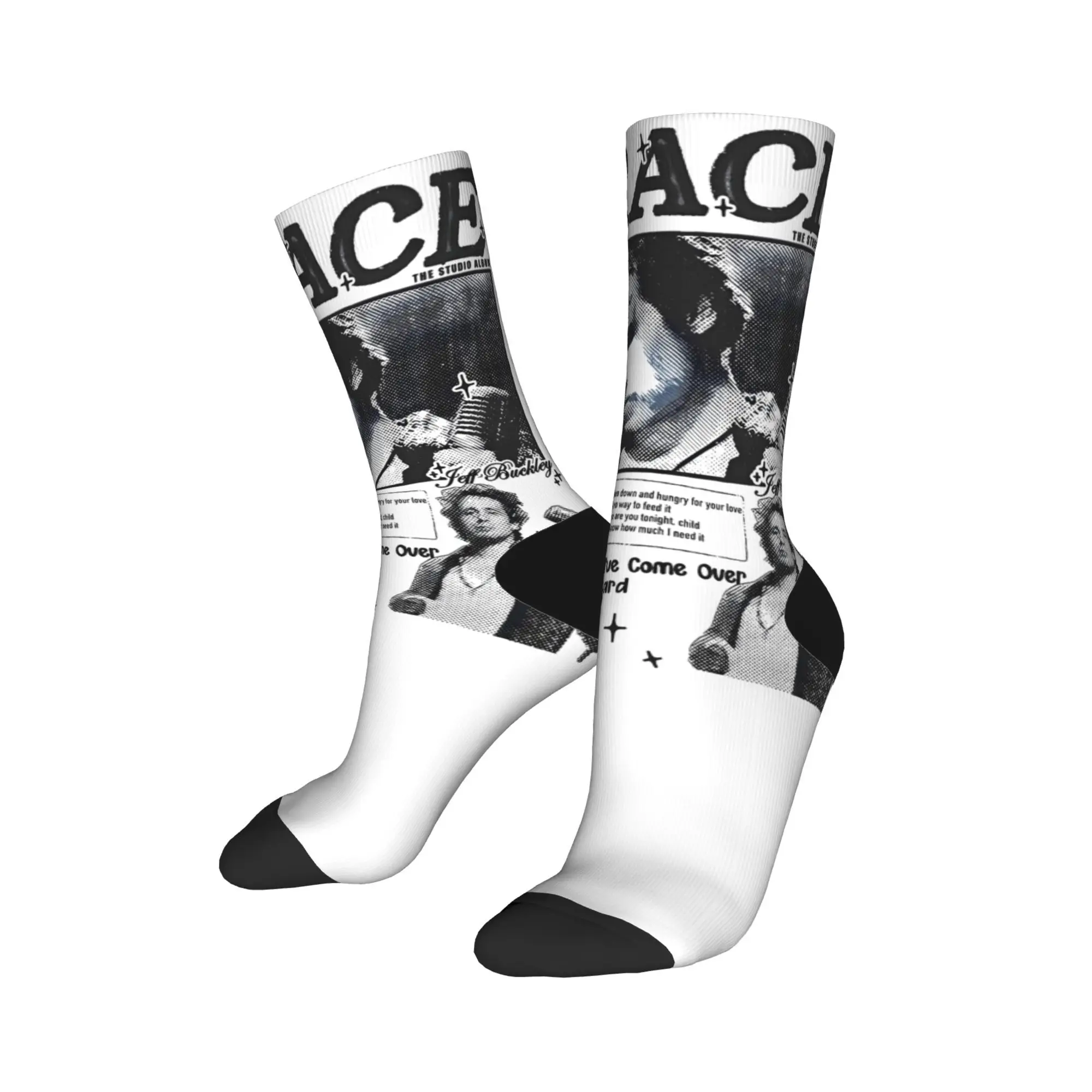 

Winter Warm Harajuku Women Men White Boy Tour 1995 Music Jeff Buckley Socks Sweat Absorbing Skateboard Socks