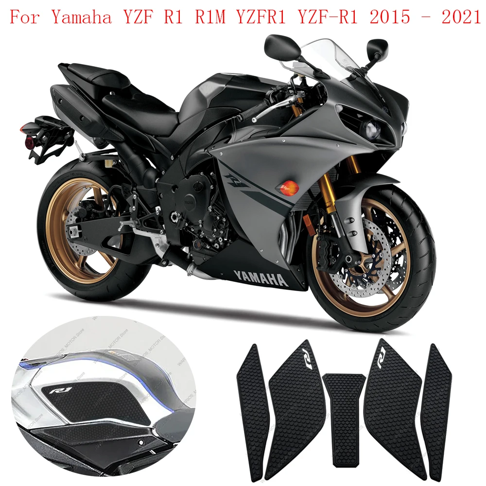 

For Yamaha YZF R1 R1M YZFR1 YZF-R1 2015 - 2021 Motorcycle Side Fuel Tank Pads Protector Stickers Knee Grip Traction Pad