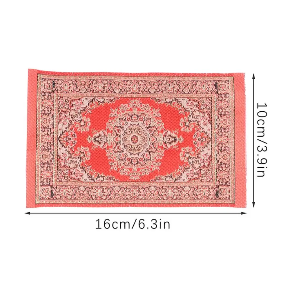 Crafts Floor Coverings Floral Pattern Mat Dollhouse Carpet Dollhouse Furniture Simulation Weaving Rugs 1:12 Dollhouse Miniature