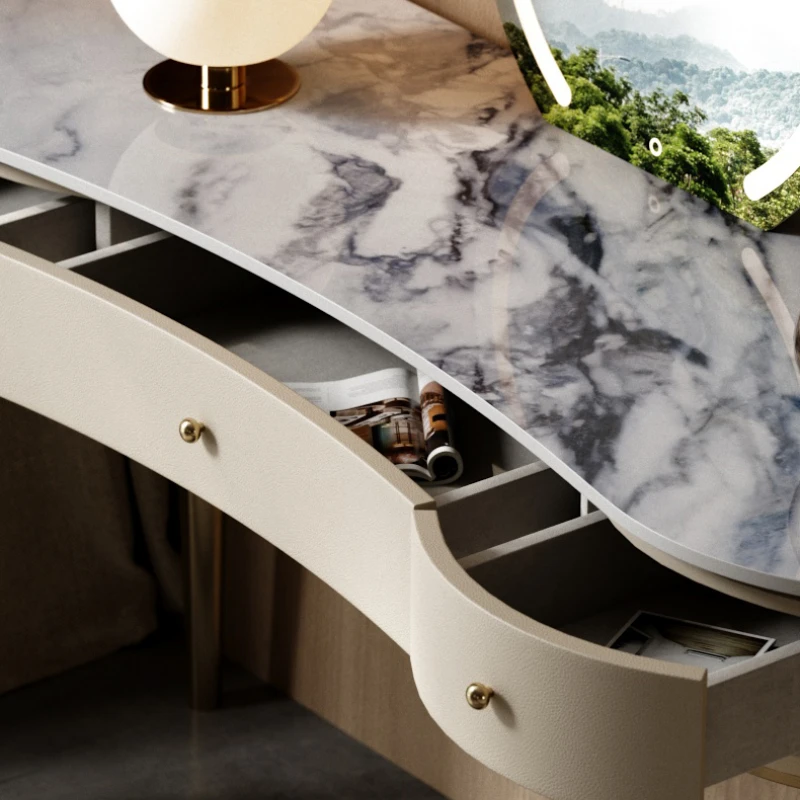 European Organizer Vanity Table Light Luxury Modern Service Cosmetics Vanity Table Desgin Comfortable Vestidores Home Furniture