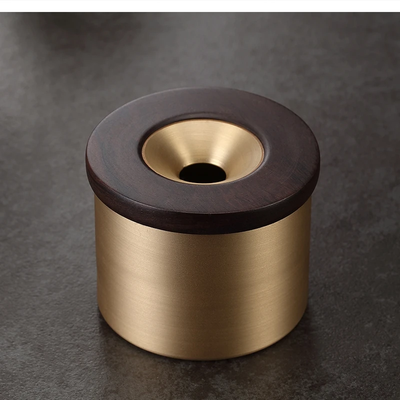 

brass ashtray Rosewood flight-proof High-end office portable household room decoration