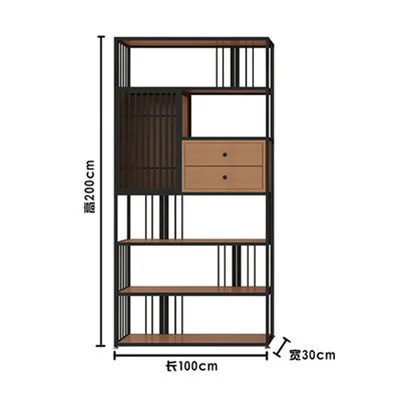 Ufficio minimalista nordico con ripiano divisorio per libreria a cassetti