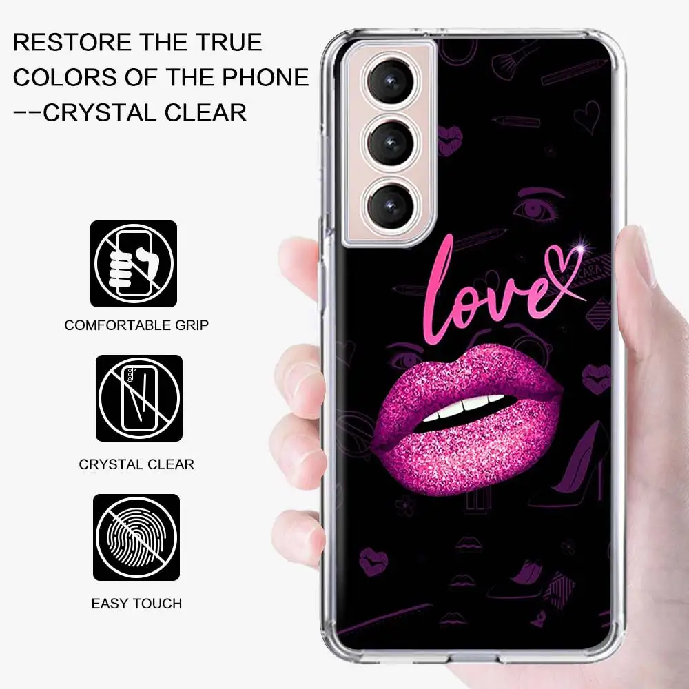 Sexy Kiss Lips Phone Case Coque For Samsung Galaxy S21 Ultra 5G S20 FE S20 Plus S10E S10 Lite S8 S9 Plus S7 Shell Cover Funda