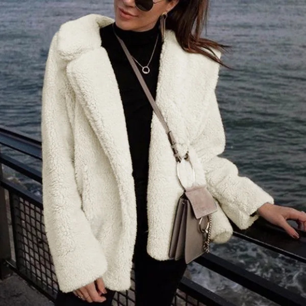 Fall/winter Women\'s Faux Fur Coat Fluffy Teddy Jacket Jacket  Long-Sleeved Jacket Refused Short Jacket Women