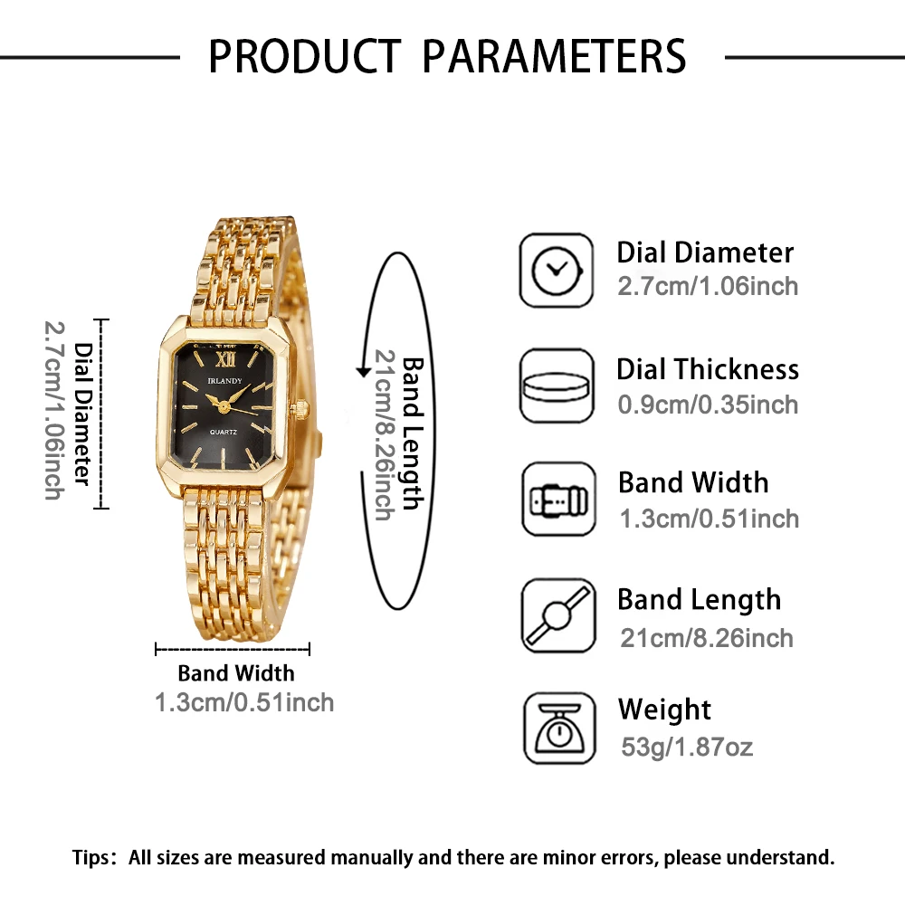 2-piece ladies' elegant and minimalist quartz watch and versatile accessory set for daily wear as gifts for friends and family