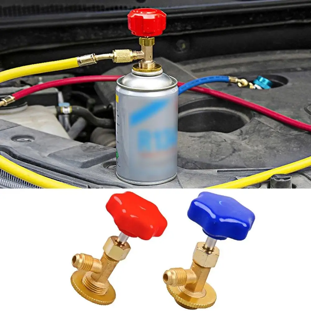 1PCS Refrigerant Bottle Opener For R12 R600 R22 R134a R410A Gas 1/4 SAE Connector Air Conditioner Tools B7J9