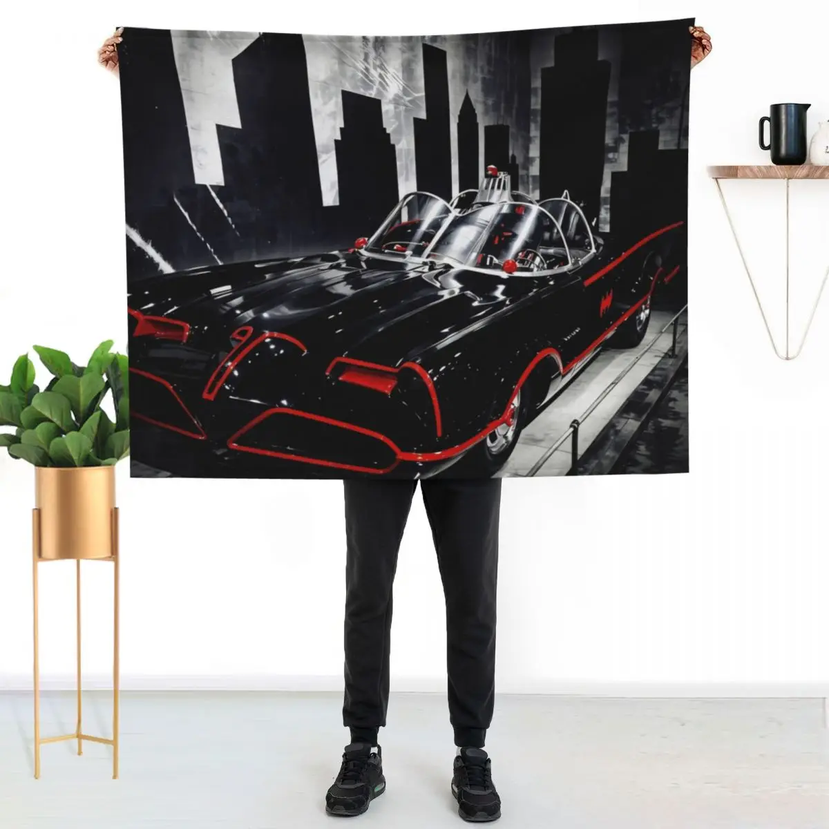 

Batmobile Throw Blanket Men's Soft Warm Throw Blanket for Couch