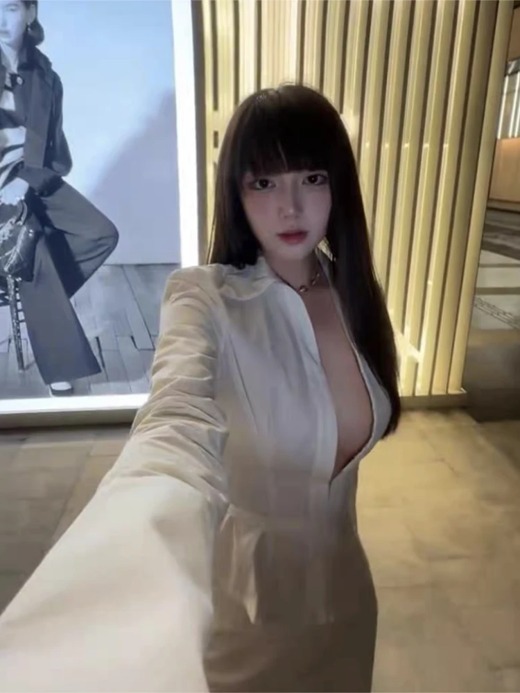 Y2k estética feminina sexy outono blusa sólida vintage bandagem fino ajuste grunge camisa harajuku turn down collar streetwear topo de colheita