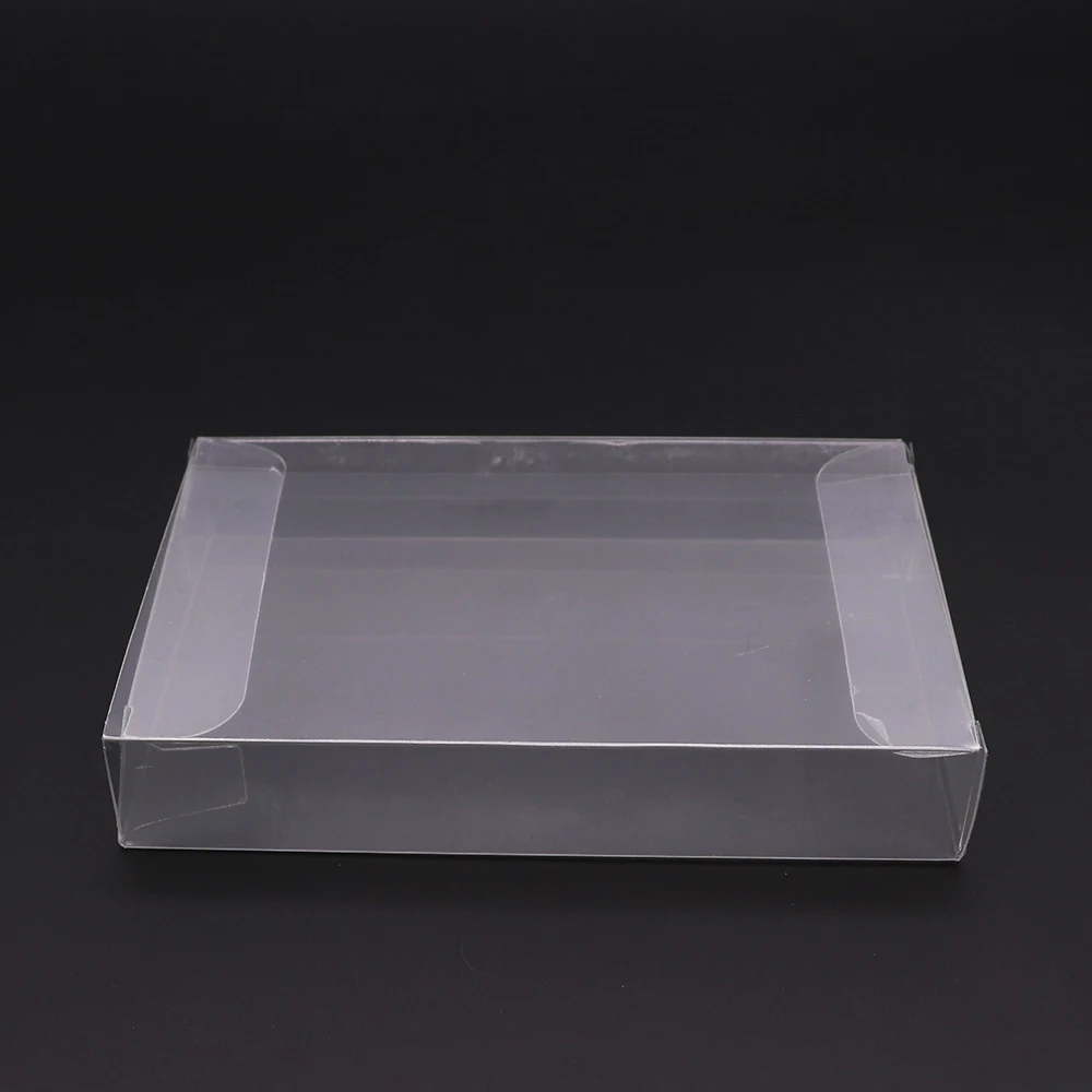 Clear transparent Protector Case CIB games plastic PET Protection Box for SNES For N-6-4 game boxes