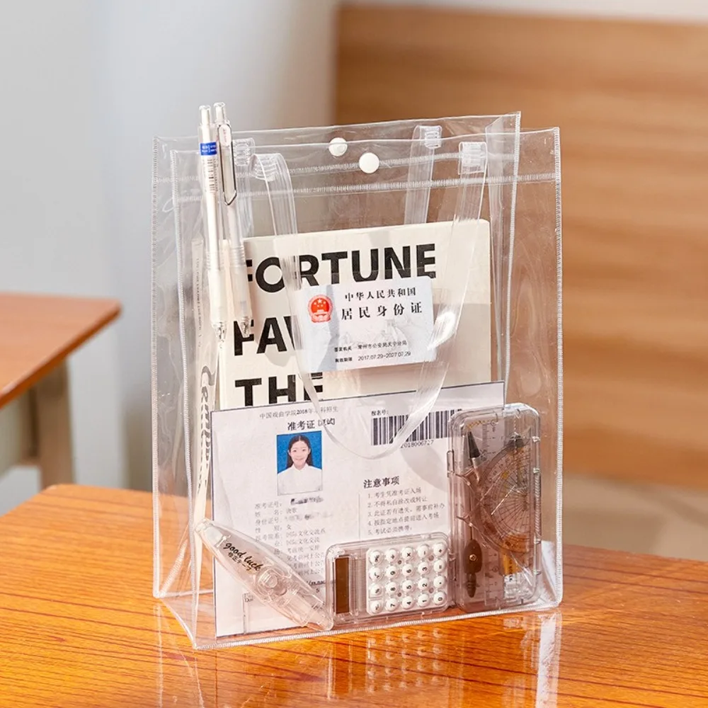 New Large Capacity Tutoring Bag Transparent Portable Handbag PVC Tote Boys Girls