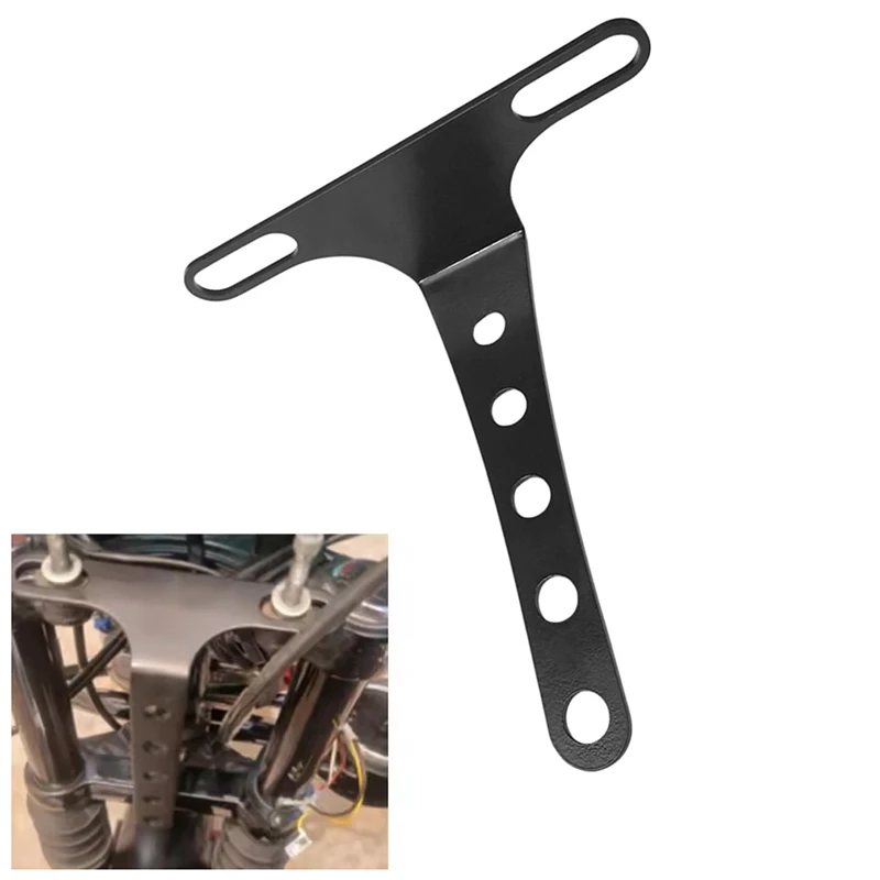 

HCMT Black Motorcycle Headlight Bracket Adjustable Holder For Harley Sportster Dyna