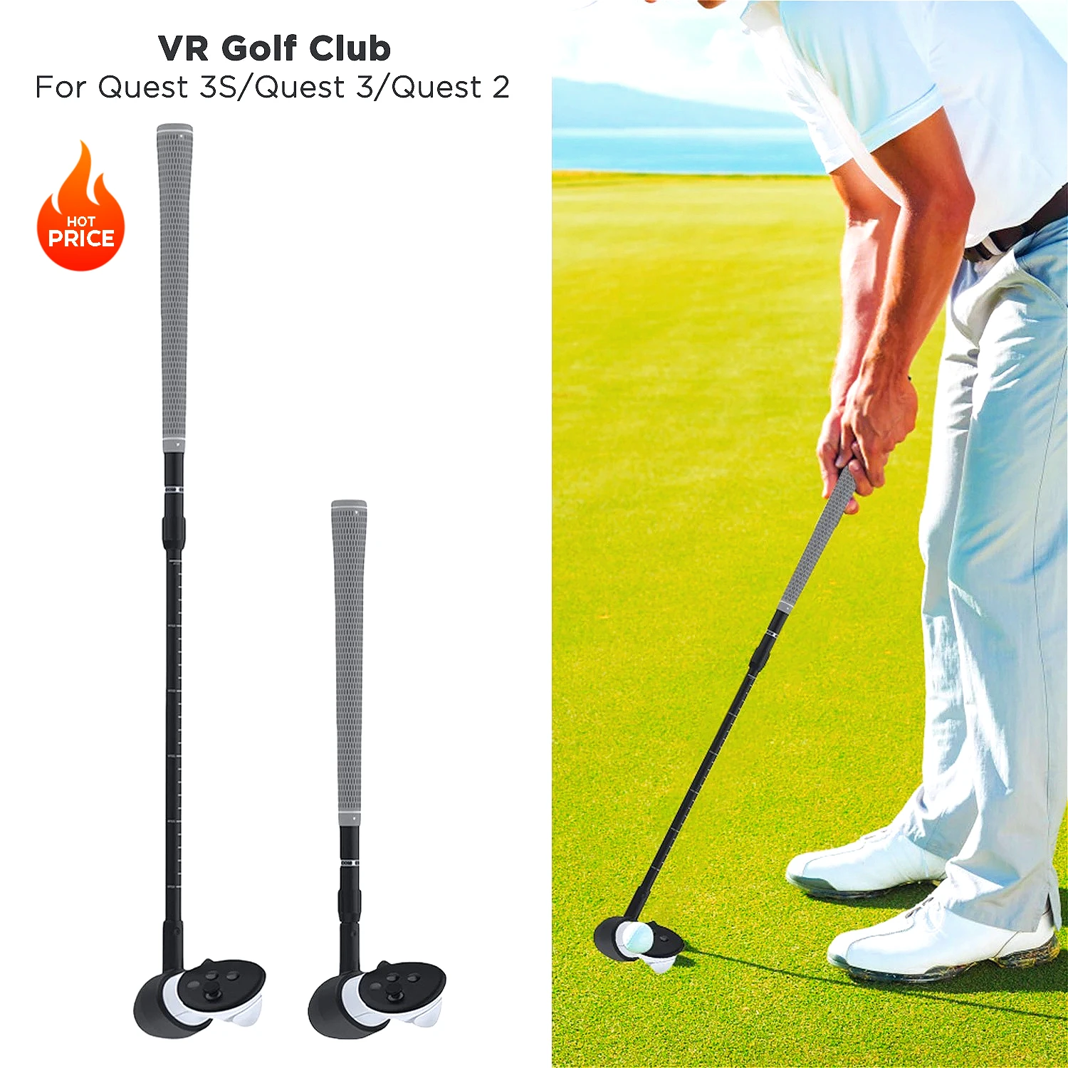 

For Mate Quest 2/3/3S Golf Club Attachment VR Handle Controller Tennis Baseball Kayak Game for Mate Quest 3 Accessories