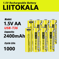 1-40pcs LiitoKala USB-T36 1.5V AA 2400mAh rechargeable li-ion battery for remote control mouse small fan Electric toy battery