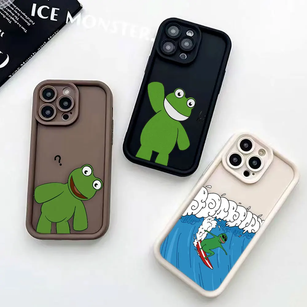 Funda de teléfono de rana con dibujos animados para OPPO, carcasa divertida para A98, A96, A94, A93, A92, A78, A76, A74, A72, A58, A57, A55, A54, A53, A52, A38, A31, 4G, 5G, 2020, 2022