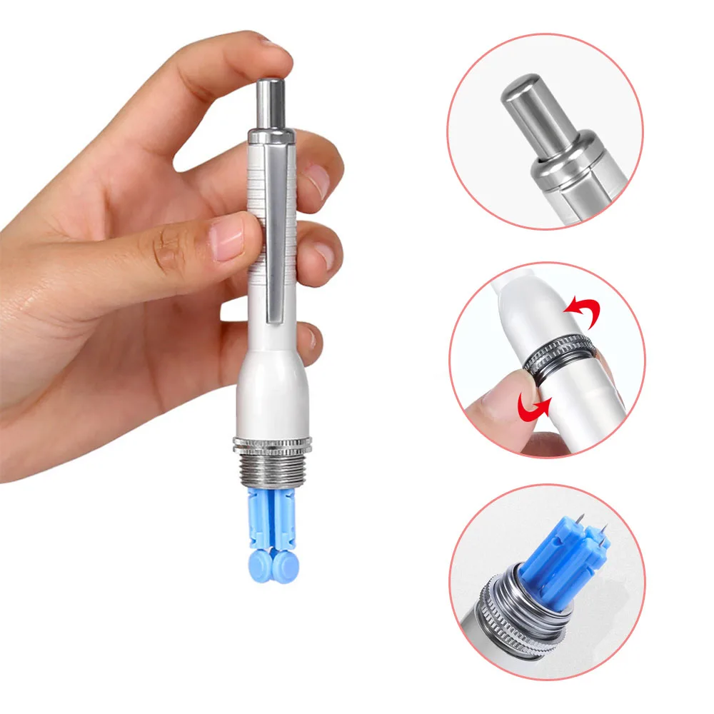 3Head Bloodletting Pen Lancet Puncture Painless Exsanguination Needle 23/26/28/30/33G One-time Blood Collection Diabetic Testing
