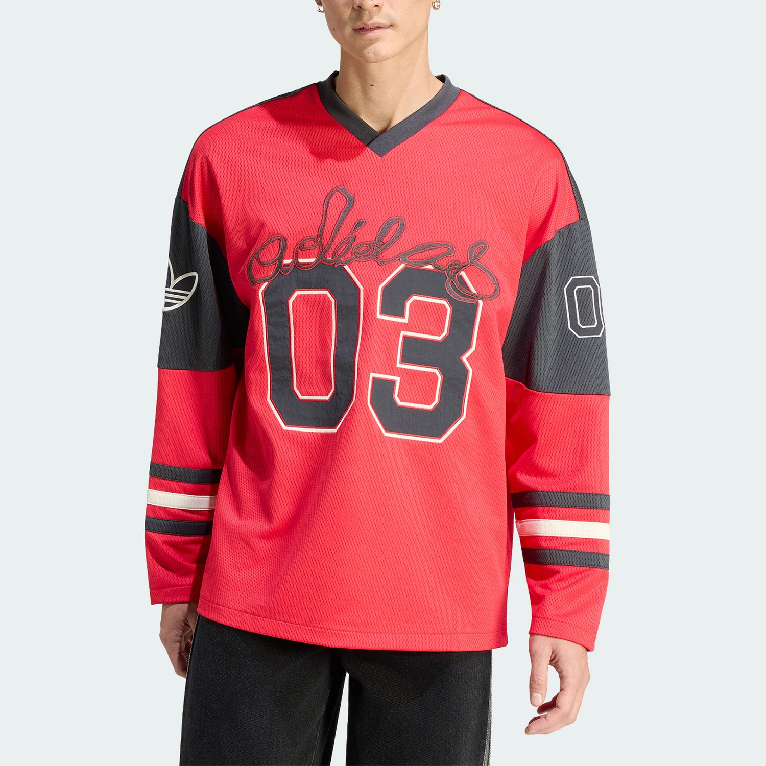 Adidas genuine clover men's sports loose retro long sleeved T-shirt KU9187
