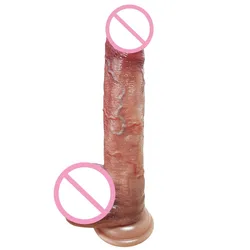 VaHp Moving Foreskin Testicles Filled Liquid Silicone Female Masturbator Sex Toys For Girl Women Penis phallus Dildo Suction Cup