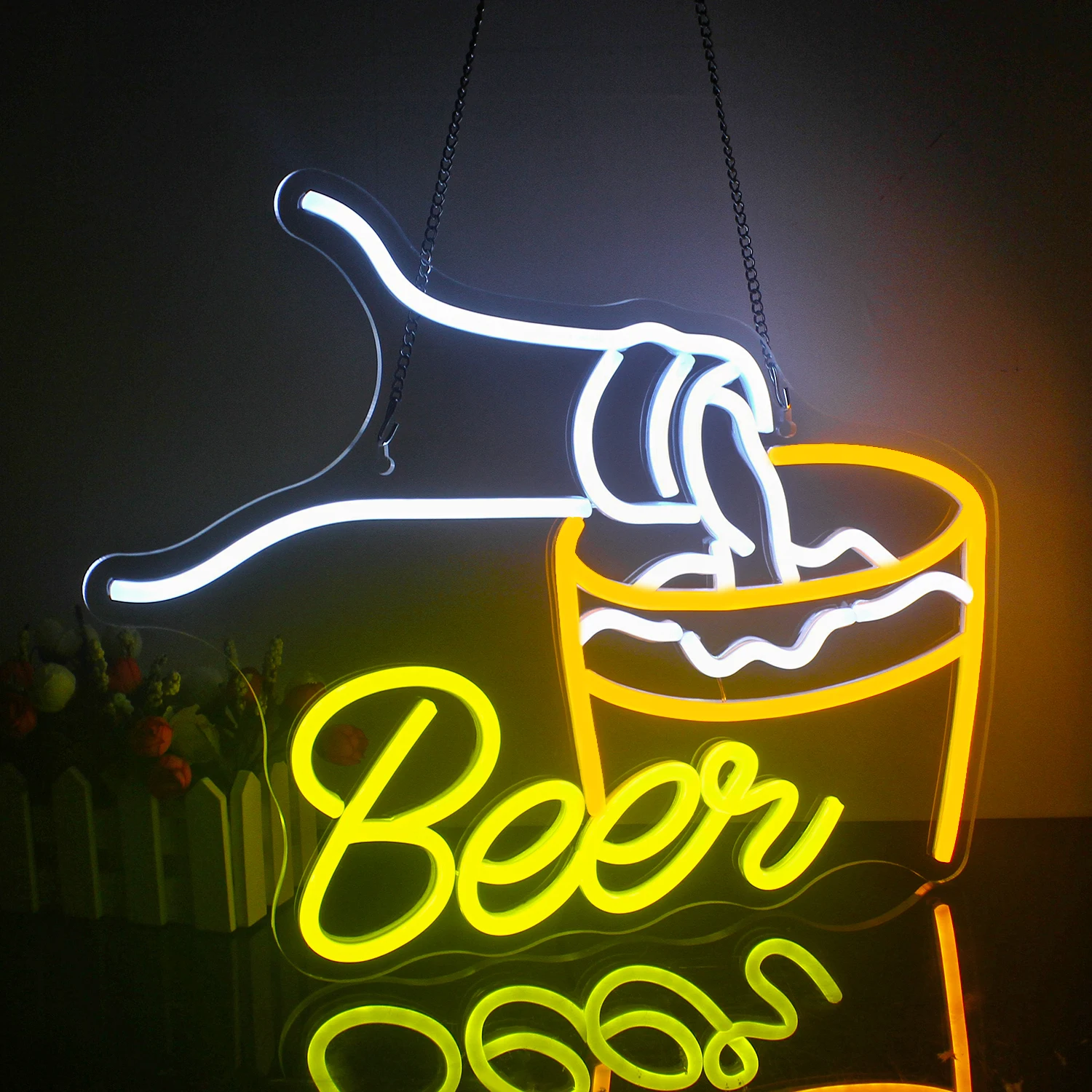 Pouring Beer Neon Light LED For Wall For Bar Club Restaurant Decor Boy Gift Family Bar Men's Cave Commercial Logo Party Decor