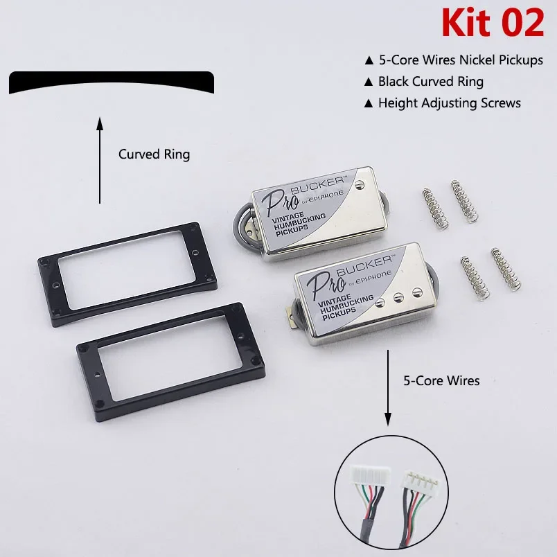 1 set originele echte Epi Standard PRO elektrische gitaar Alnico humbucker pick-up nikkel / gouden cover
