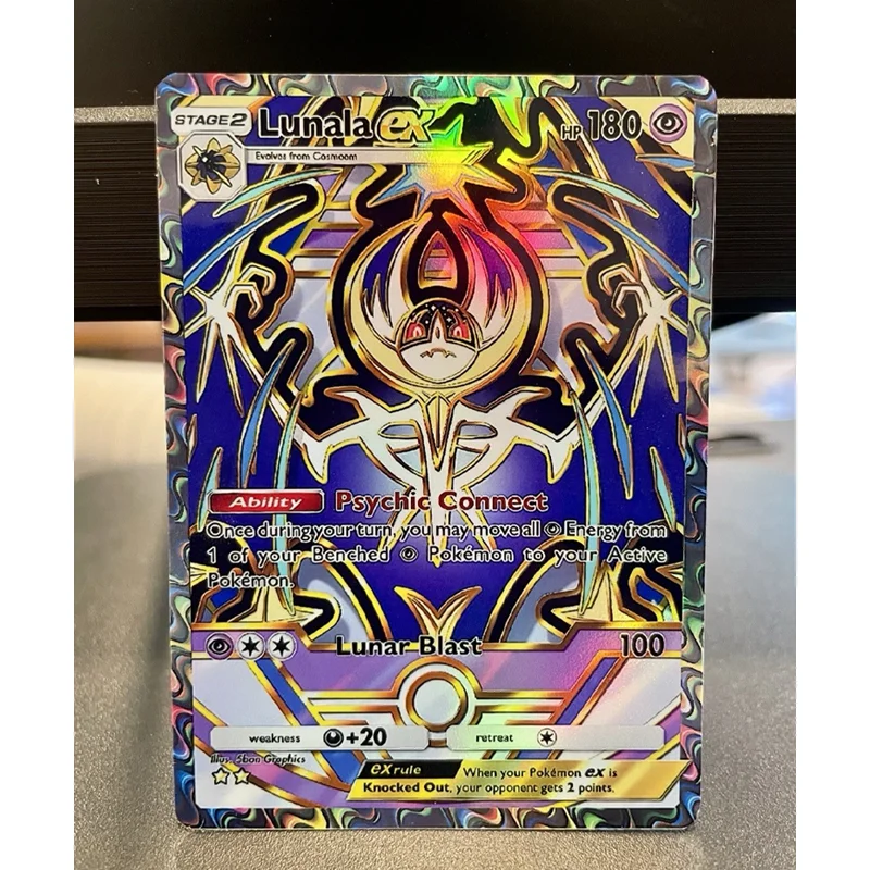 لتقوم بها بنفسك Pkm مروحة الفن Tcg جيب Eevee Ex Holo Pikachu Ex Lugia Buzzwole Lusamine Charlizard Solgaleo فن كامل | حزمة ديلوكس بطاقة Ex #4