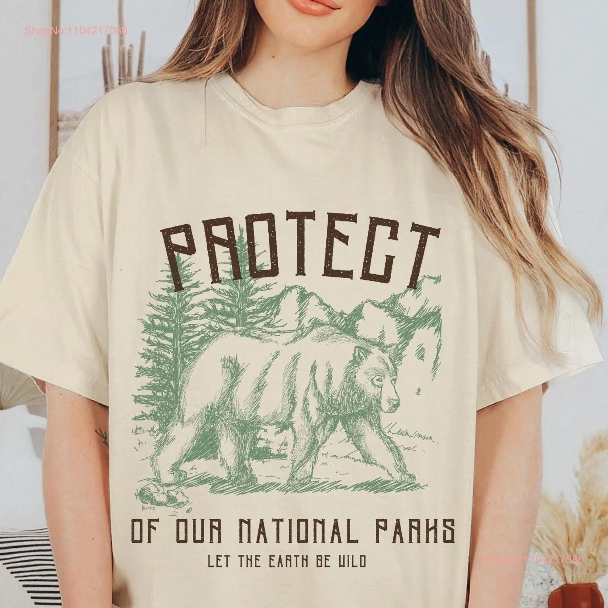 Protect Our National Parks T Shirt Keep Earth Wild Retro Indie Camping Granola Girl Gorpcore long or short sleeves