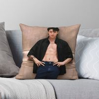 Jungkook Square Pillowcase Polyester Linen Velvet Creative Zip Decorative Pillow Case Room Cushion Cover 18\