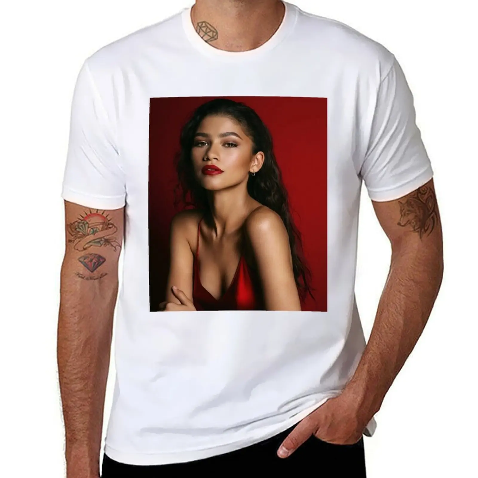 

Music Retro Zendaya Red Gifts For Movie Fan T-Shirt anime t shirts oversize mens graphic t shirts T-Shirt