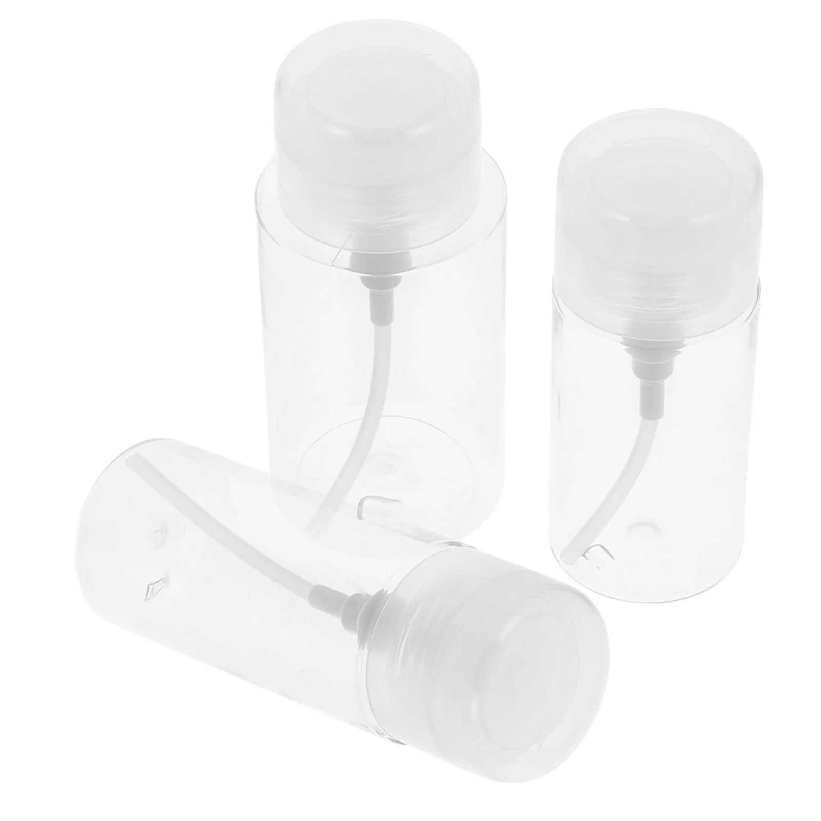 

3pcs Skincare Dispenser Empty Liquid Bottle Push Down Pump For Nail Remover Storage Alcohol Anti-Backflow High Quality