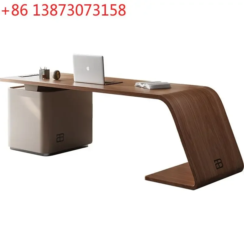 

Письменный стол из южноамериканского ореха, итальянский минималистичный дизайн, для дома, в стиле легкой роскоши, из массива дерева, компьютерный стол.