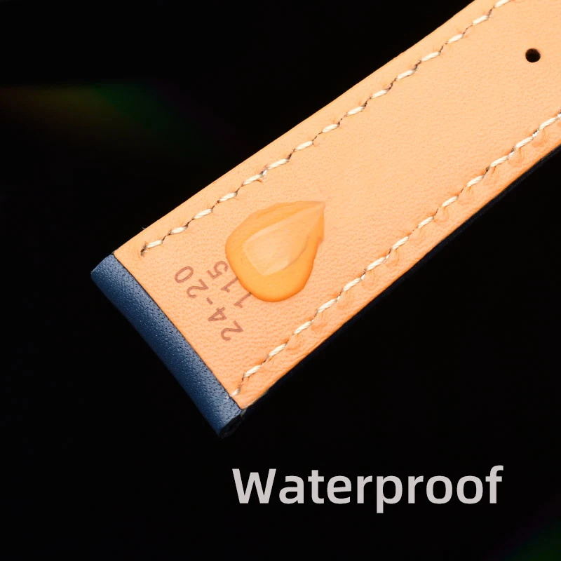 Prawdziwy skórzany pasek do zegarka ze skóry bydlęcej do Breitling Navitimer Avenger Premier żółty wilk pasek do zegarka 22mm 24mm styl klamry