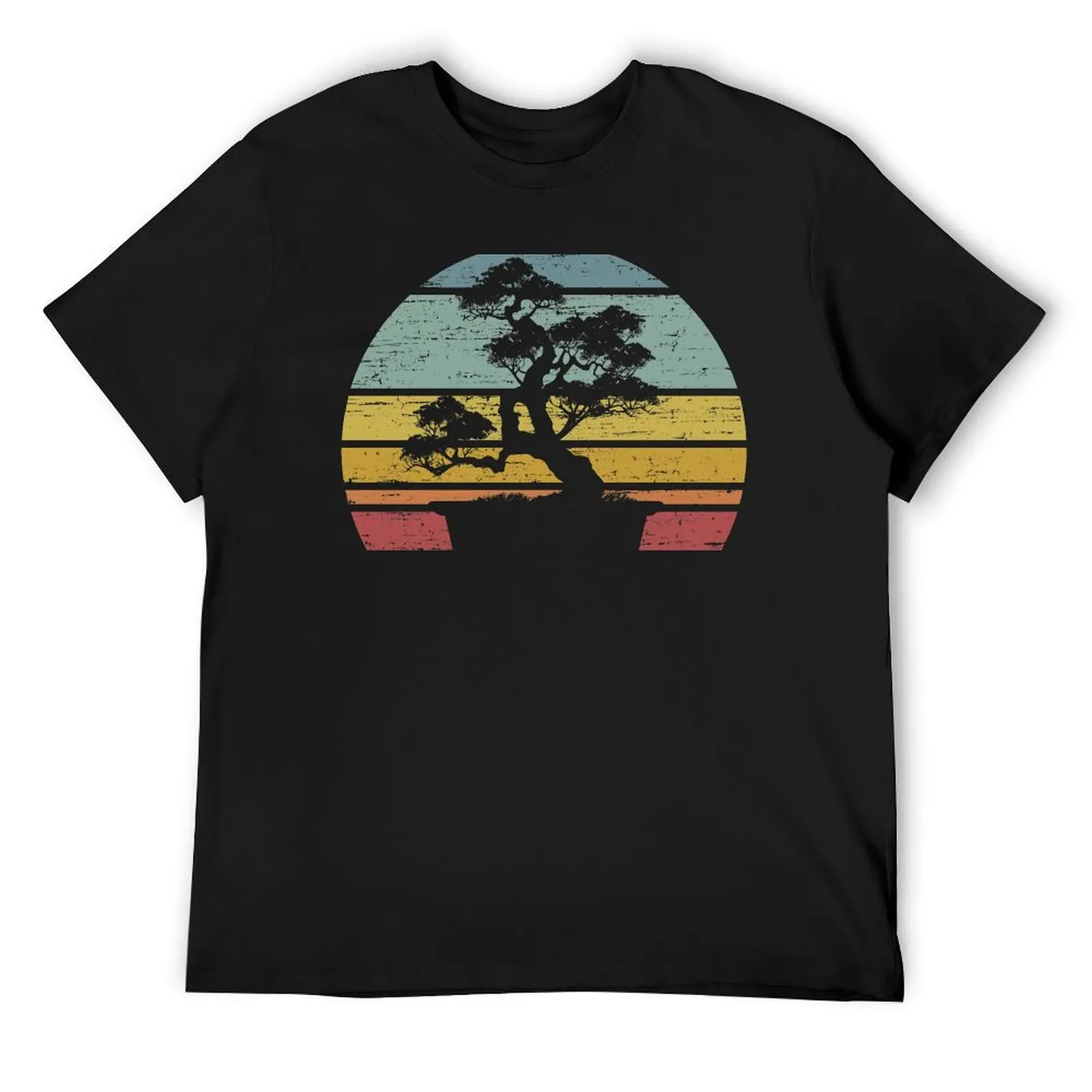 

Colorful Vintage Japanese Bonsai Tree Sunset T-Shirt graphic tee shirt oversize t-shirts man mens clothing