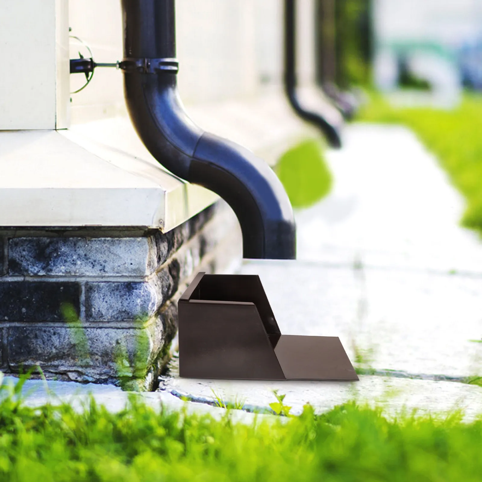 Aluminum Rainwater Drainage Tray Gutter Splash Guard Water Catchment Pan Large Capacity Splash Proof Easy Maintenance Outdoor