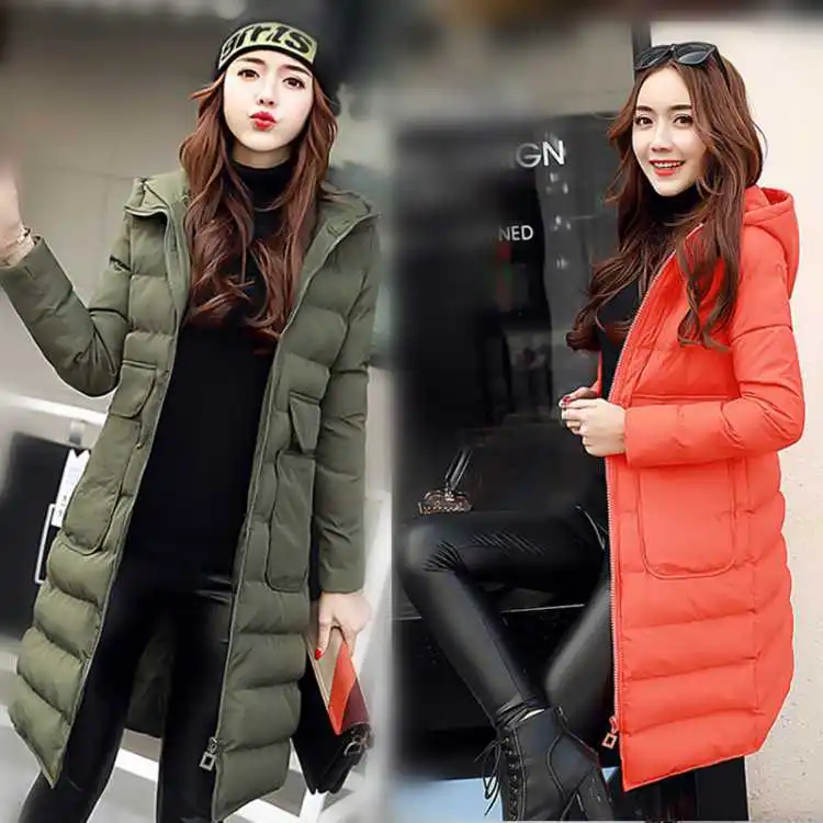 Ladies Fashion Winter Coat Women Down Cotton Hooded Jacket Woman Casual Warm Outerwear Jackets Female Girls Black Clothes VA1160