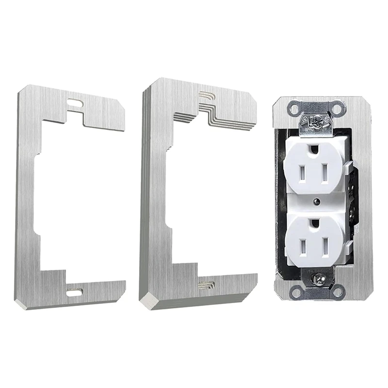 

ABSU Wall Plate Spacers,5Pcs Receptacle Spacers Shims Leveler,Metal Flush Fit Device Leveling Plates For Repairing And Fixing