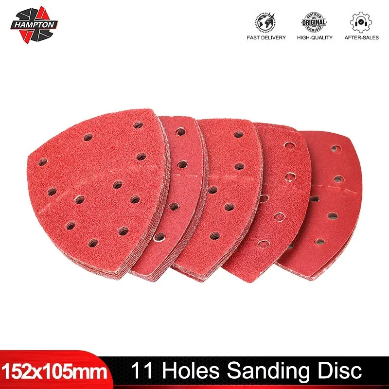 

10/15/40pcs Sanding Sheet 11 Holes Triangle Hook Loop Sander Pad for Bosch Sander Polishing Disc Abrasive Tools